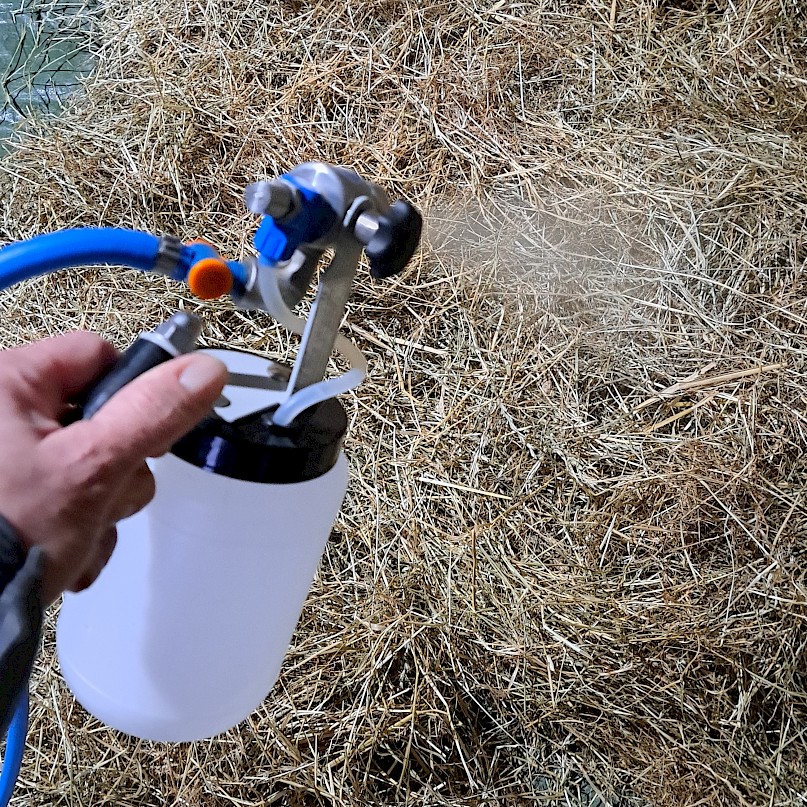 Sprühen und wenden